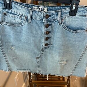 We The Free Blue Denim Skirt
